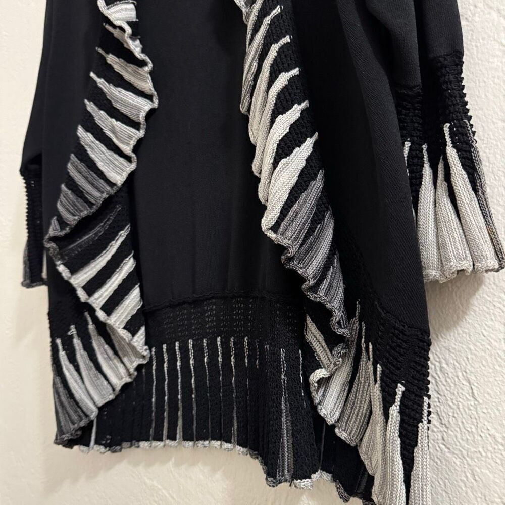Vintage Adore Black & White Waterfall Cardigan L - Picture 3 of 4